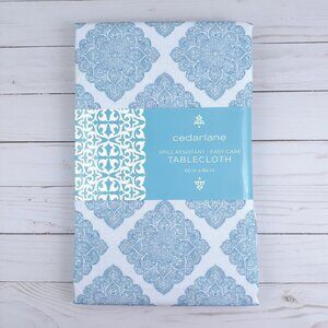 Cedarlane Fabric Tablecloth 60x84 Blue Medallion Mandala